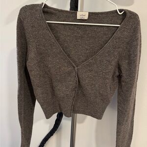 Wilfred Charcoal V-Neck Sweater